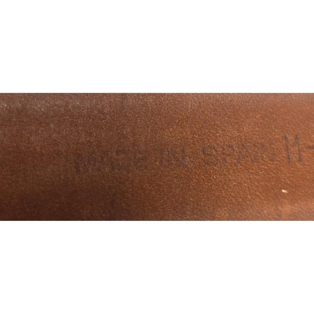 AS IS Saks Fifth Avenue Belt 38 M-3832 Spain Brown Leather Linen - MISSING PRONG - Picture 9 of 12